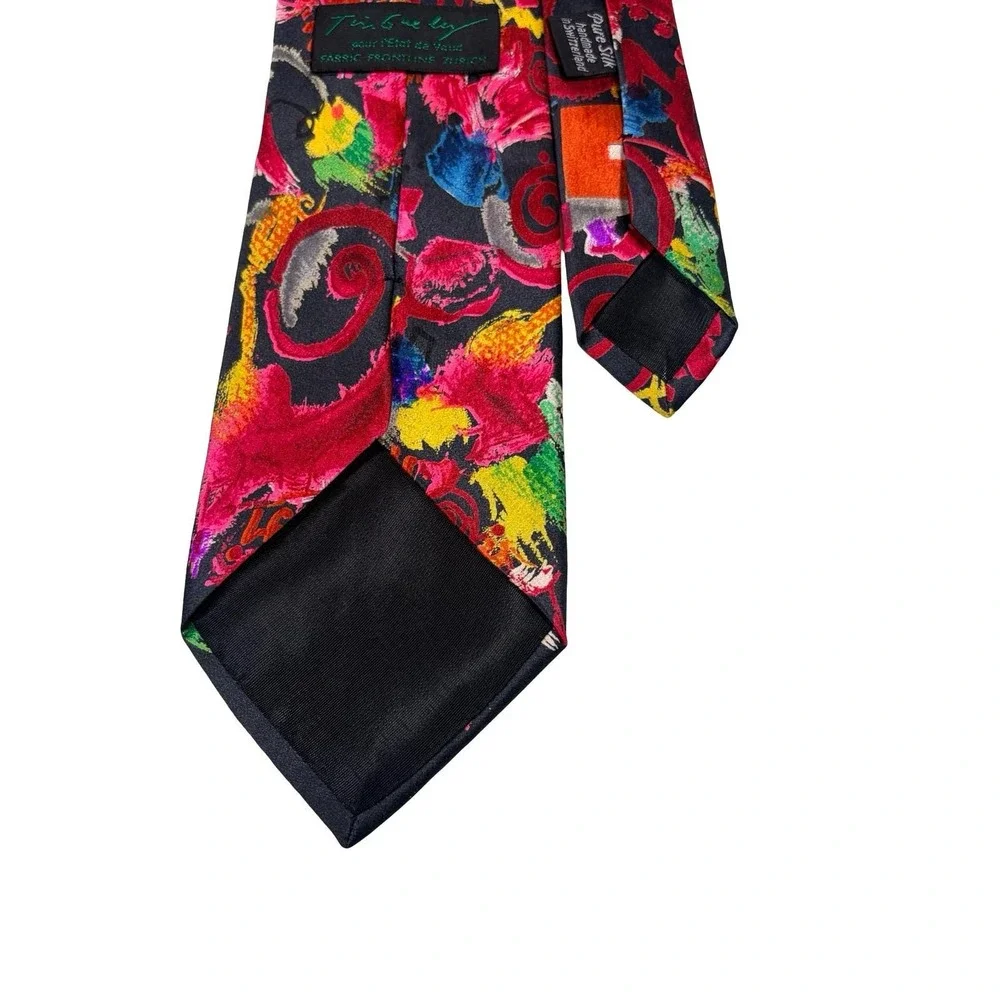 Rare‎ Jean Tinguely 1991 Memorial Silk Tie Fabric Frontline Zurich Swiss Art